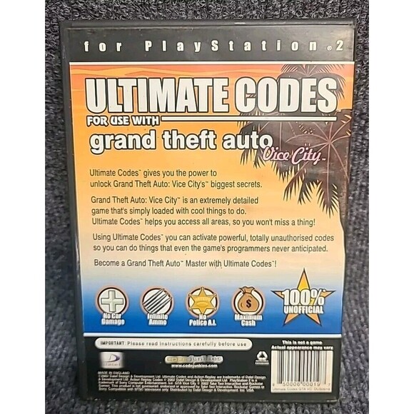 PS2 Action Replay Ultimate Codes: Grand Theft Auto: Vice City Sony PlayStation 2 - Picture 2 of 4